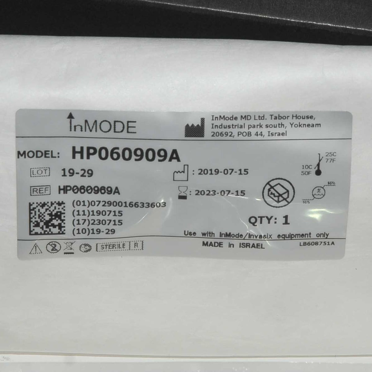 Inmode AccuTite Aviva Dual Sensor Applicator Handpiece HP HP060909A EXP7/2023