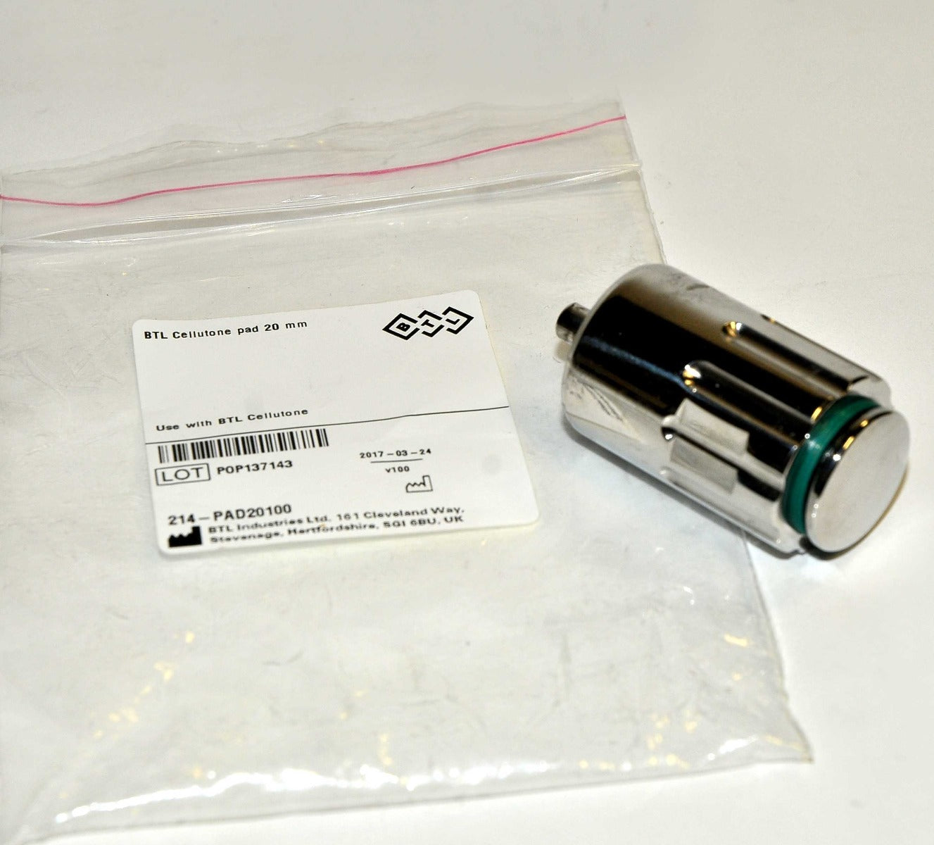 BTL Cellutone 20mm Pad Handpiece Acoustic Shockwave 214-PAD20100 No O-Rings NEW