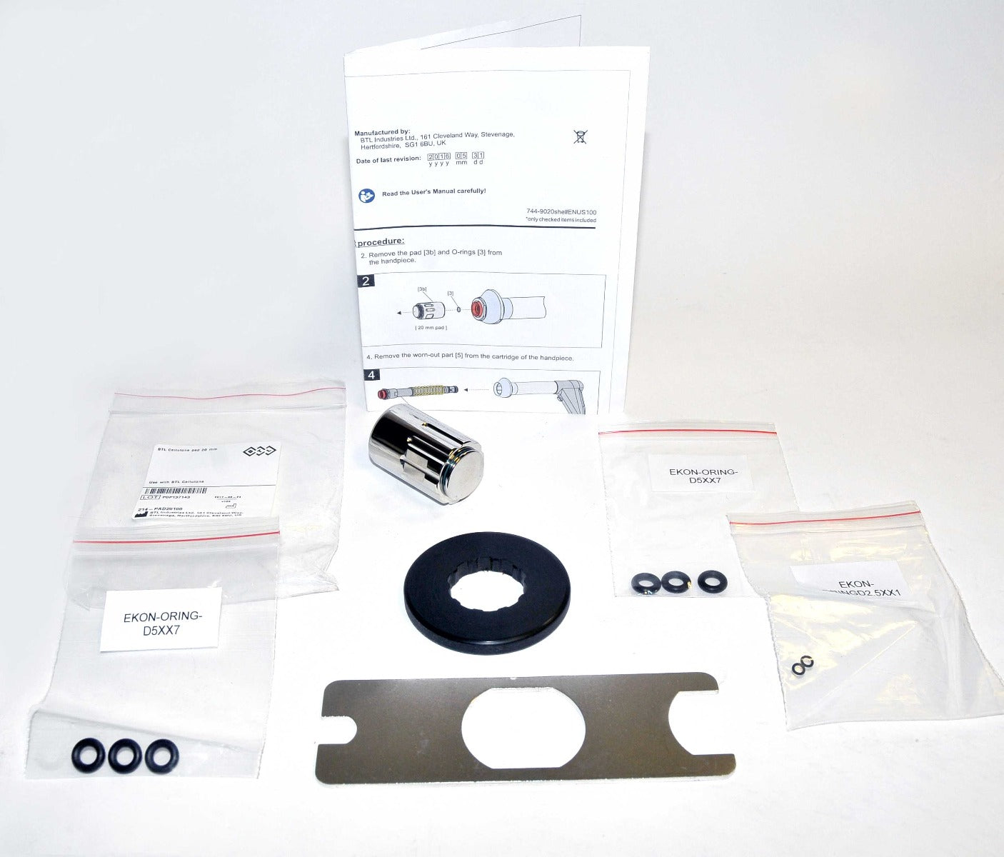 BTL Cellutone 20mm Pad Handpiece Acoustic Shockwave 214-PAD20100 KIT Wrench NEW