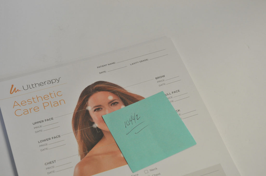 Ulthera Ultherapy AESTHETIC CARE PLAN Patient Cost Treatment Sheet ML01772-00