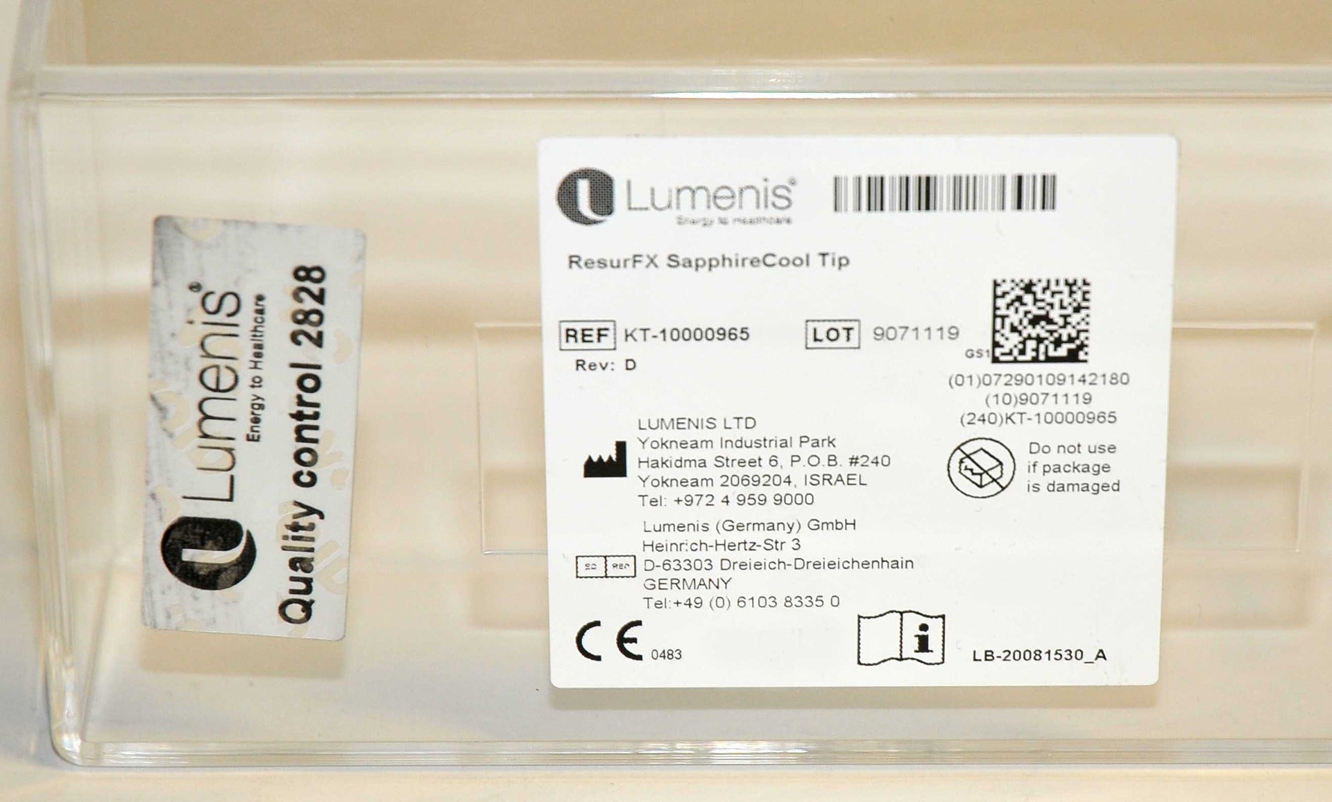 Lumenis Lume One ResurFX SapphireCool Tip KT-10000965 Sapphire Cool Lume1 1