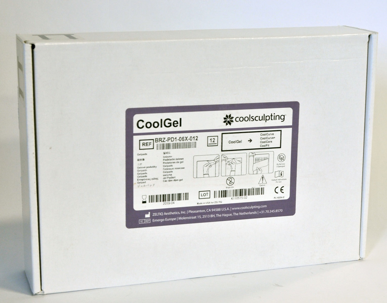 Zeltiq CoolSculpting CoolLiner Max CoolMax Liner BRZ-PD1-06X-012 Exp2019 x12 Pcs