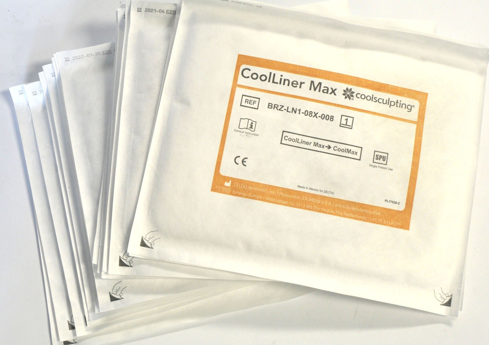 Zeltiq CoolSculpting CoolLiner Max CoolMax Liner BRZ-LN1-08X-008 EXP 21/22 15Pcs