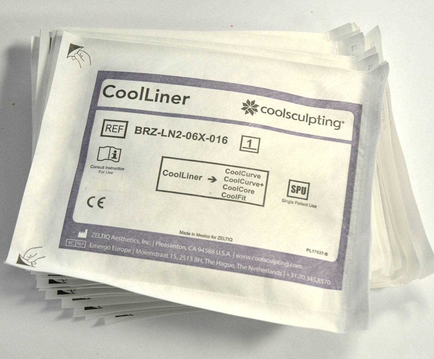 Zeltiq CoolSculpting CoolMini Liner BRZ-LN2-06X-016 CoolMax (x16 Pcs) Exp 2017