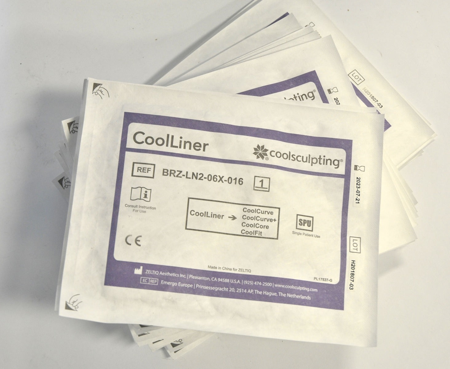 Zeltiq CoolSculpting Standard Purple Cool Liner BRZ-LN2-06X-016 x18 Pcs Exp 2023
