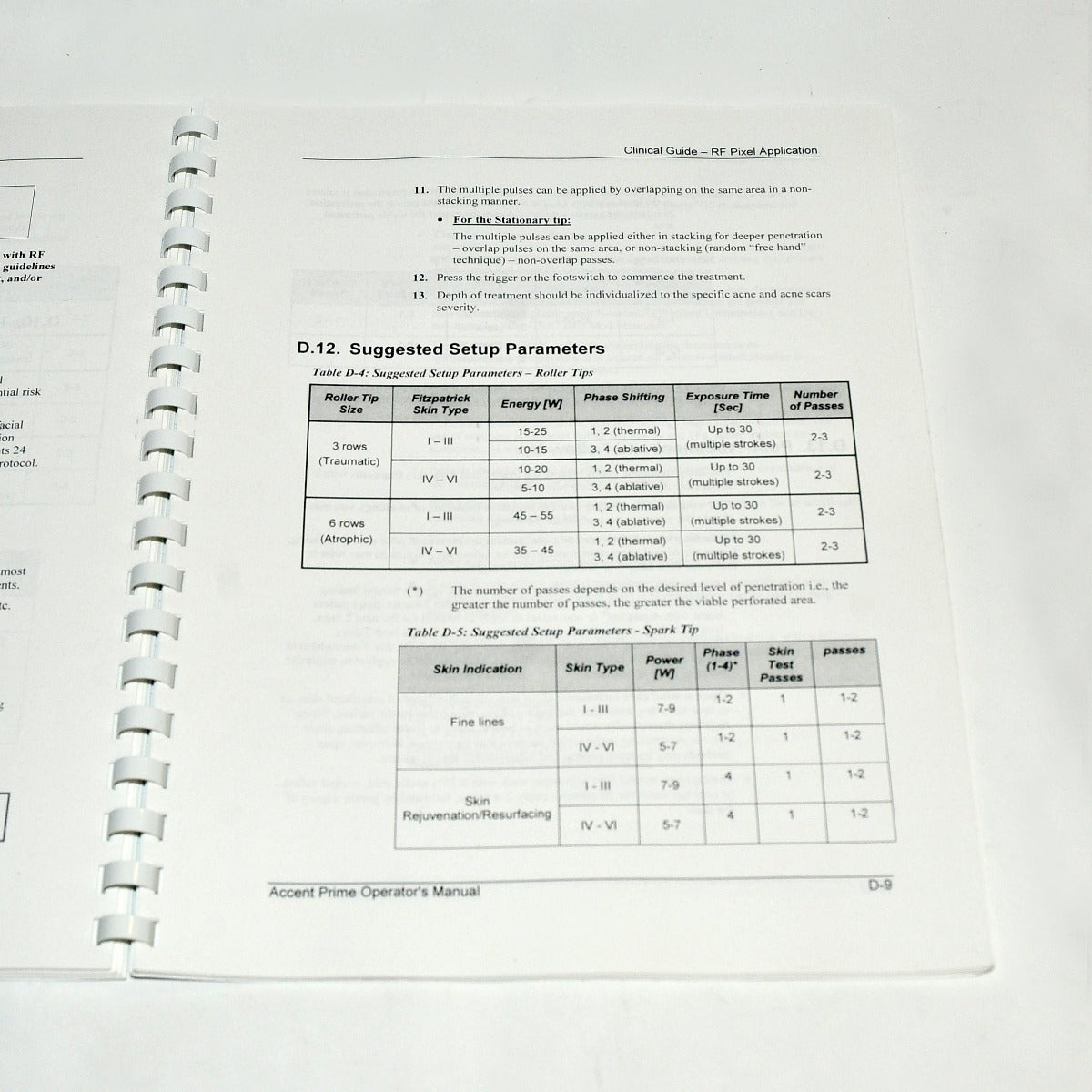 Alma Lasers Accent Prime Operator Manual Body Contour Clinical Guide w/Appendix