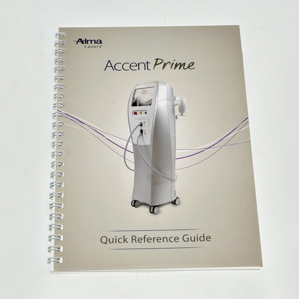 Alma Lasers Accent Prime Quick Reference Guide Ultraspeed Ultraface Settings