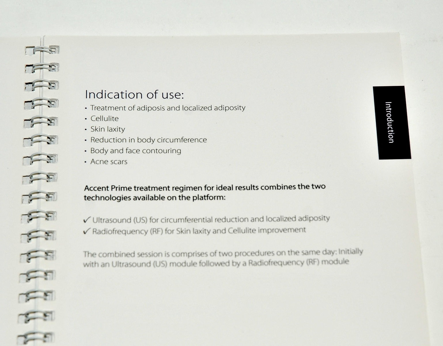 Alma Lasers Accent Prime Quick Reference Guide Ultraspeed Ultraface Settings