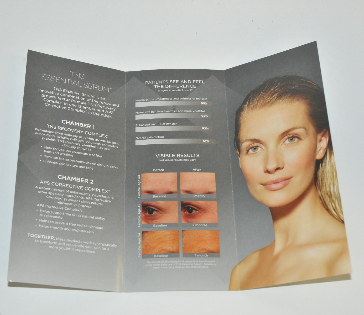 TNS Essential Serum Skin Medica Allergan Beauty Info Brochure Display Stand x75