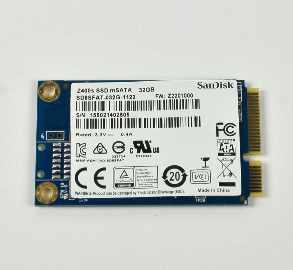 Sandisk SD8SFAT-032G-1122 Z400s mSATA 32GB 1.8" Solid State SSD Drive Embedded