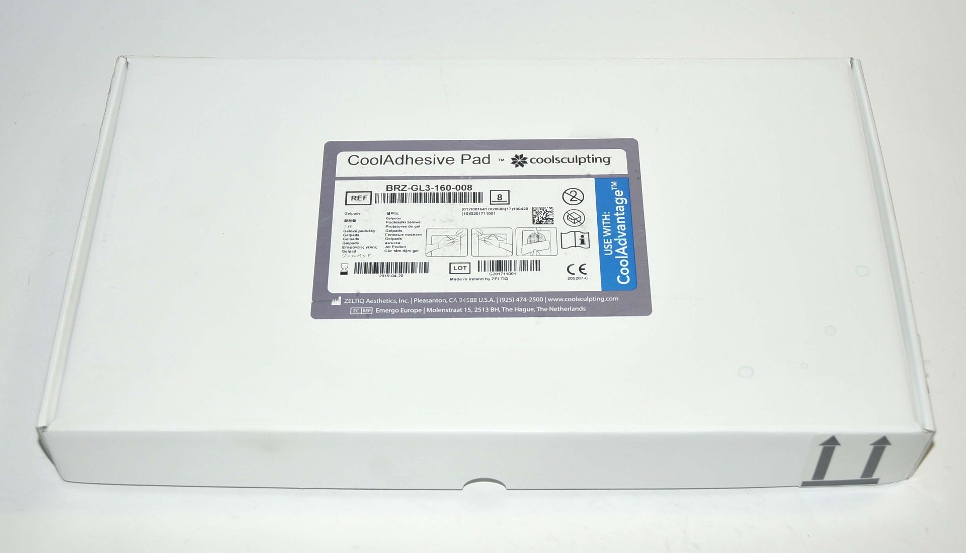 ZELTIQ CoolSculpting CoolAdvantage CoolAdhesive PAD BRZ-GL3-160-008 04/19 x8 Pcs