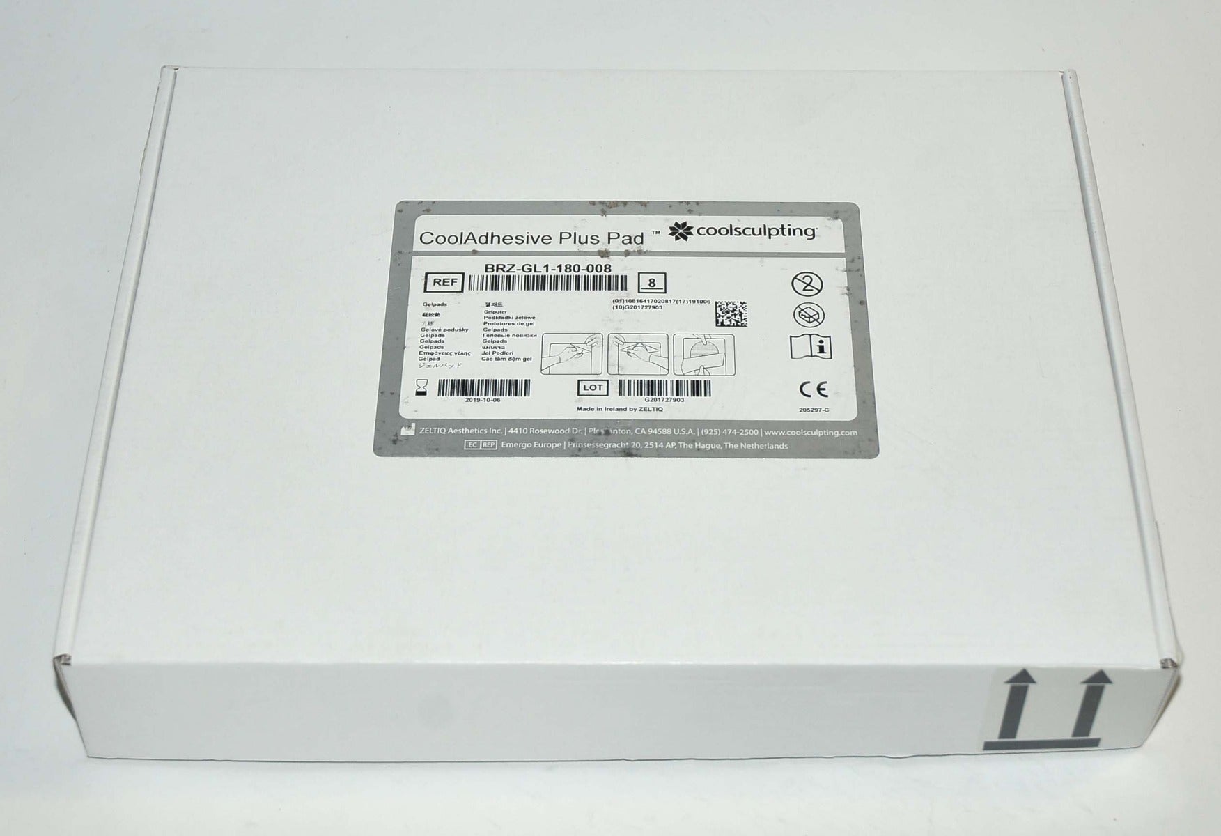Zeltiq Coolsculpting CoolAdhesive Plus Pad BRZ-GL1-180-008 EXP 10/19 x8 Pack