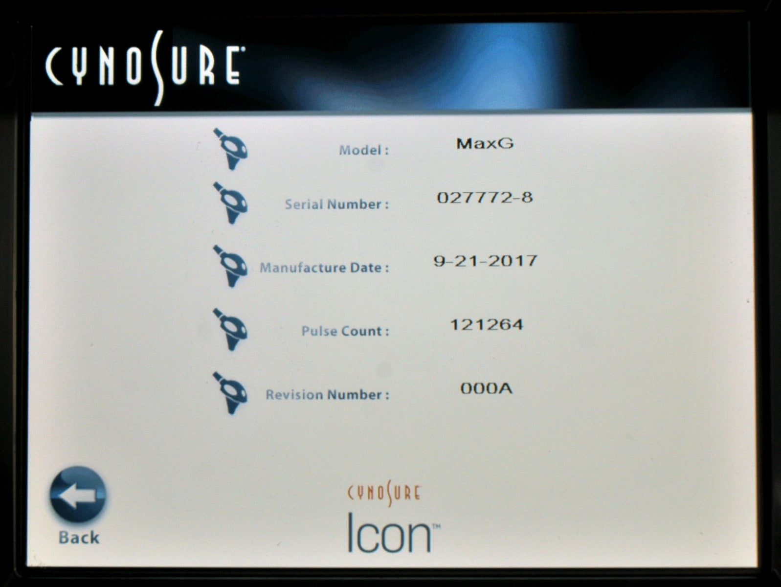 2017 Cynosure Palomar ICON IPL Laser MaxG Vascular Pigmented Lesion Facial Max G