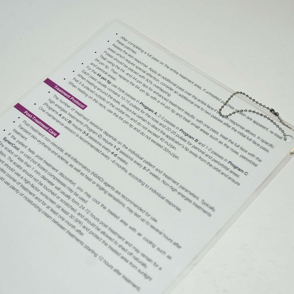 Syneron Sublative RF Applicator elos Plus eTwo eMatrix Quick Reference Guide