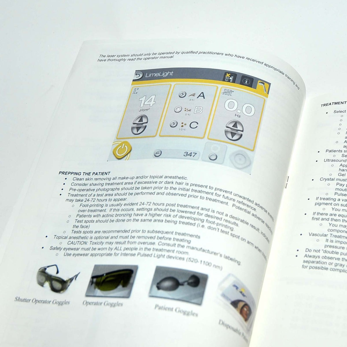Cutera LimeLight Treatment Guidelines User Operator Manual IPL Laser D0481 2013