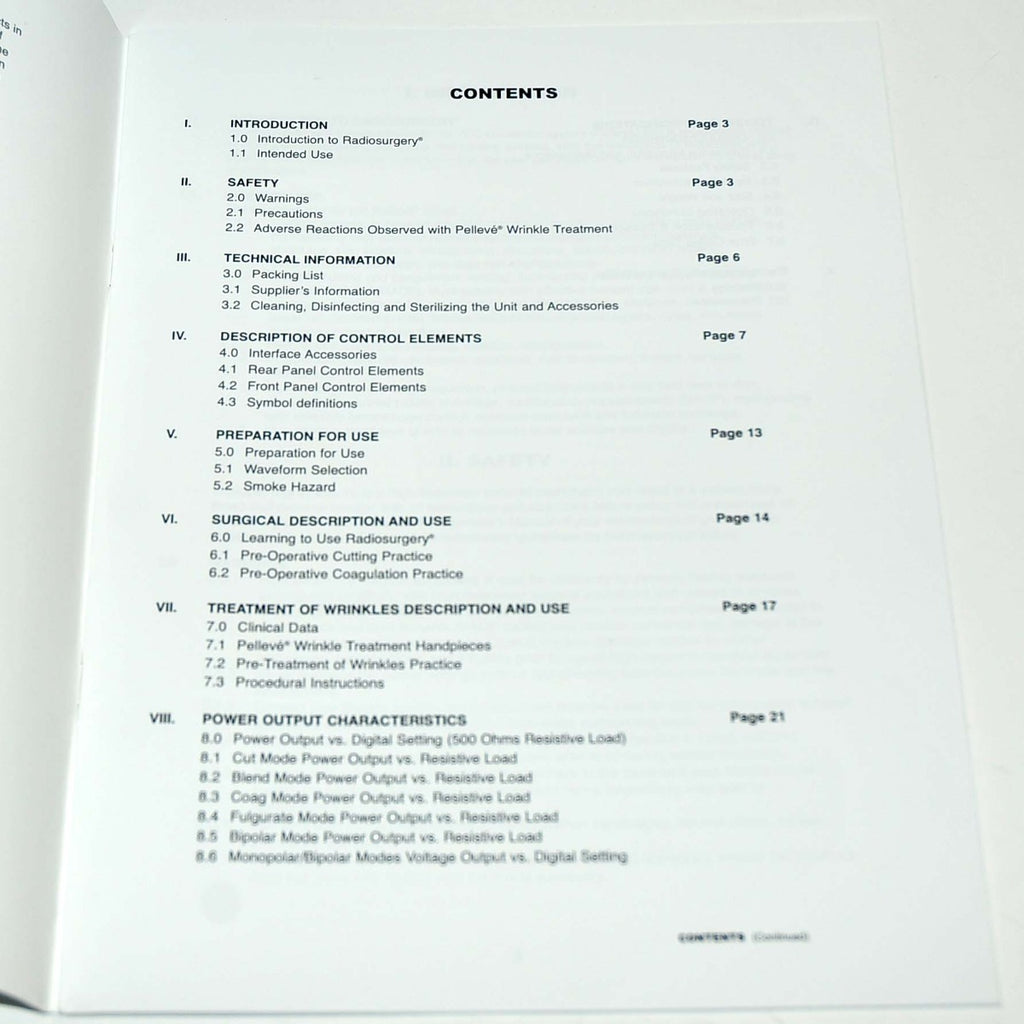 Cynosure Ellman Pelleve S5 IEC5P-ST Operator Instruction User Training Manual