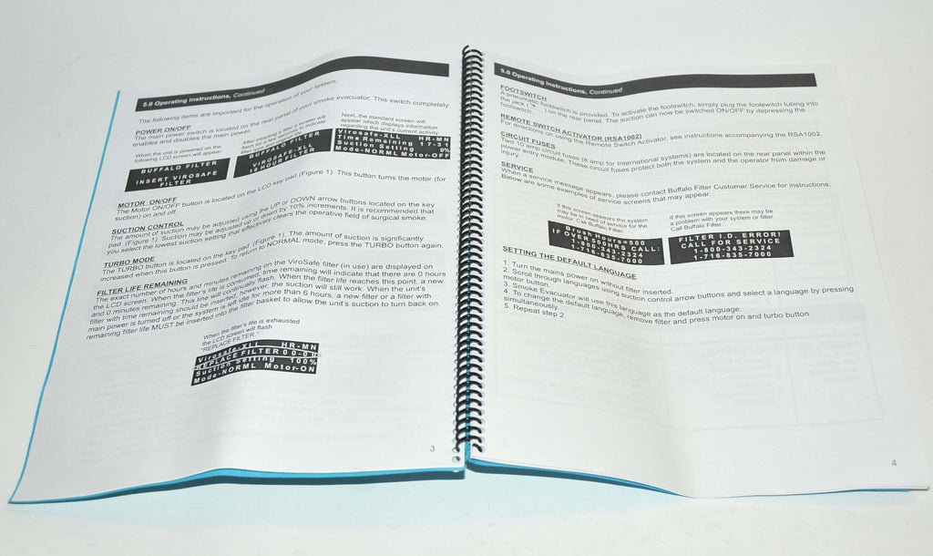 Buffalo Filter PlumeSafe TURBO Auto-Sense Smoke Evacuation OPERATOR'S MANUAL