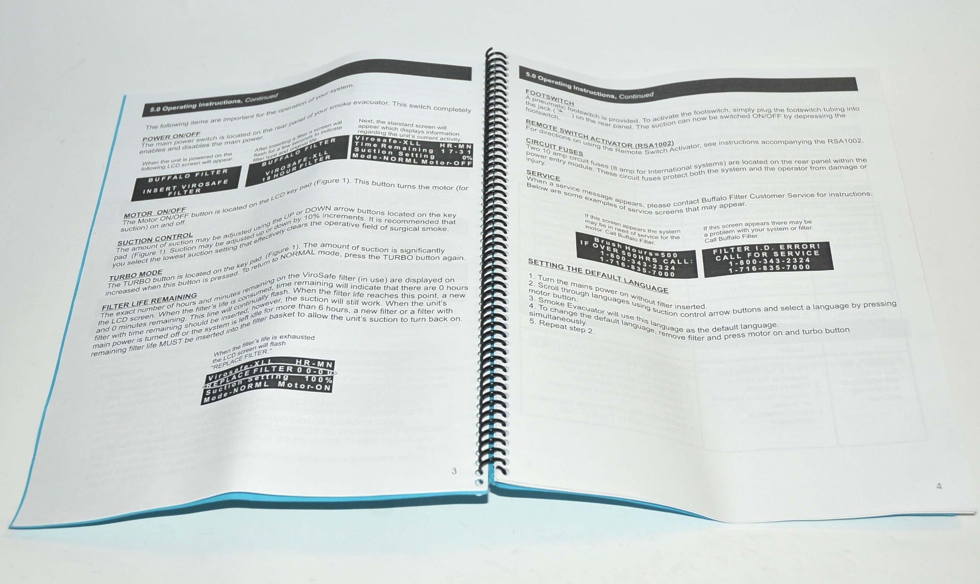 Buffalo Filter PlumeSafe TURBO Auto-Sense Smoke Evacuation OPERATOR'S MANUAL