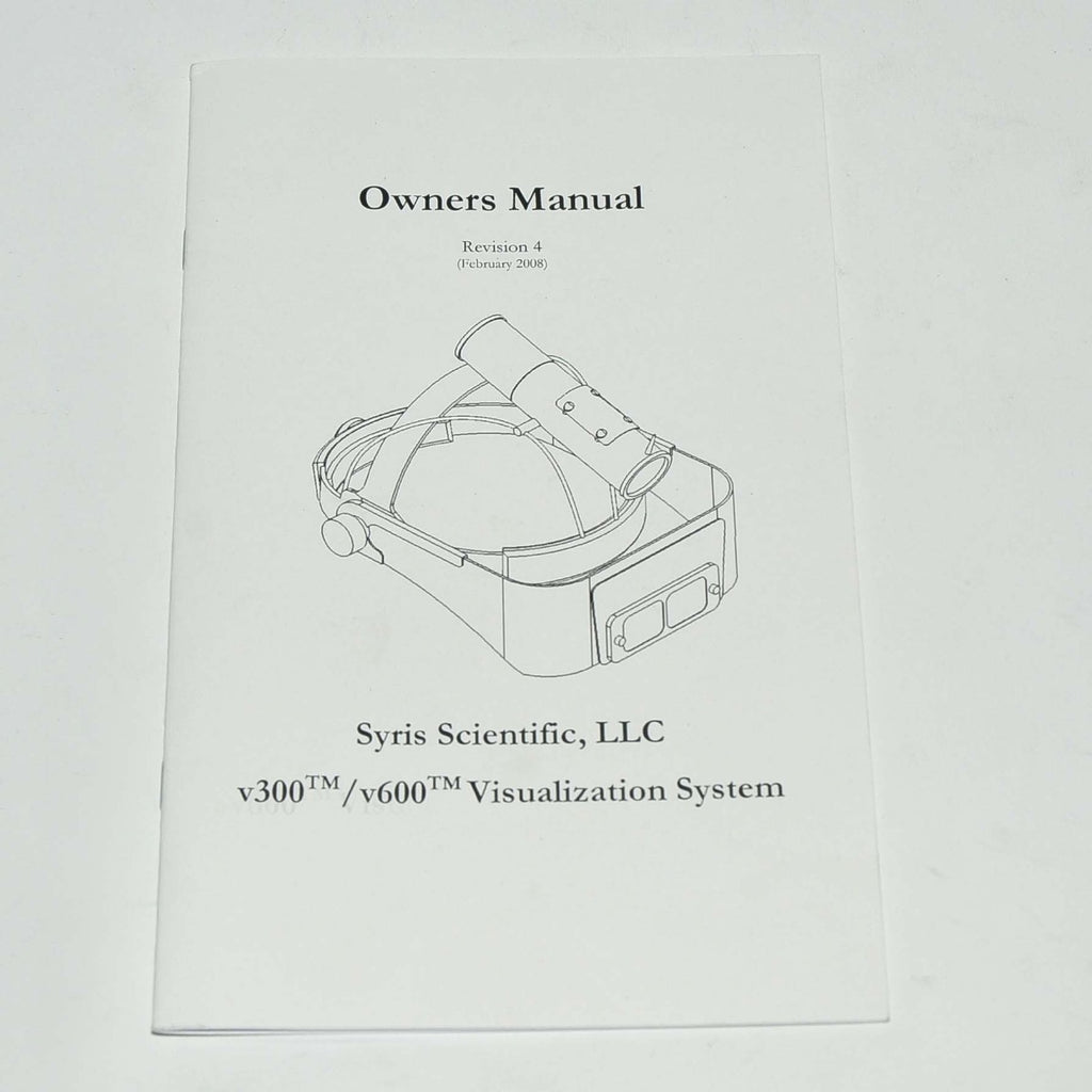 Syris Scientific Visualization System OWNERS MANUAL Guide V300 V600 Booklet