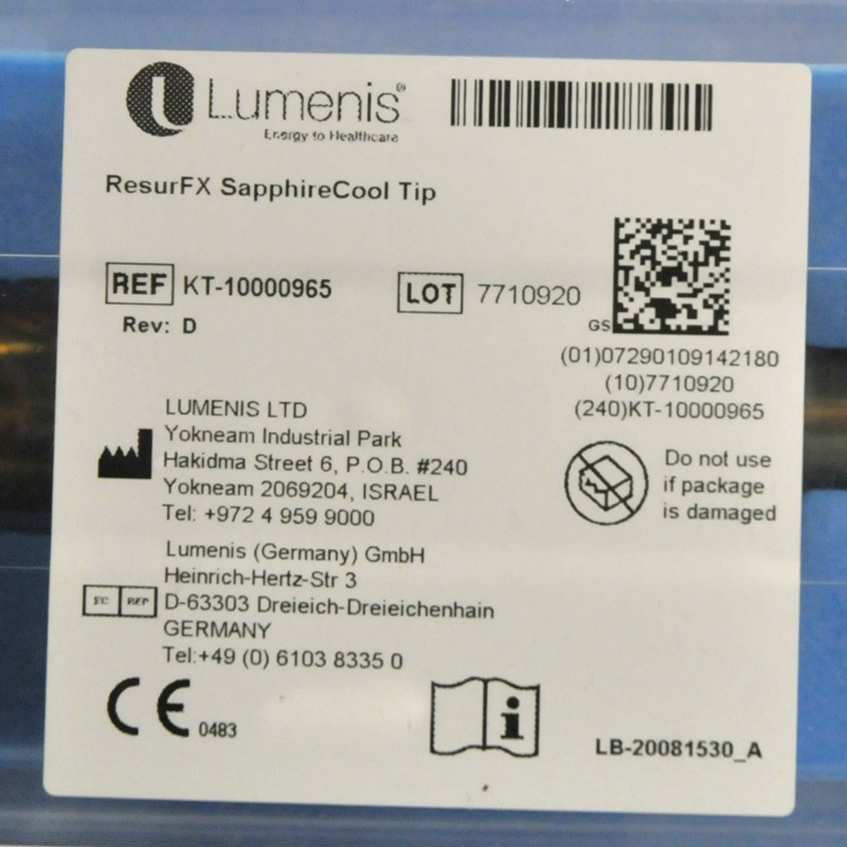 Lumenis Lume One Universal IPL Small SapphireCool Light Guide 6 mm KT1007656