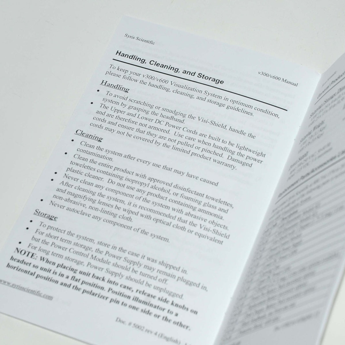 Syris Scientific Visualization System OWNERS MANUAL Guide V300 V600 Booklet