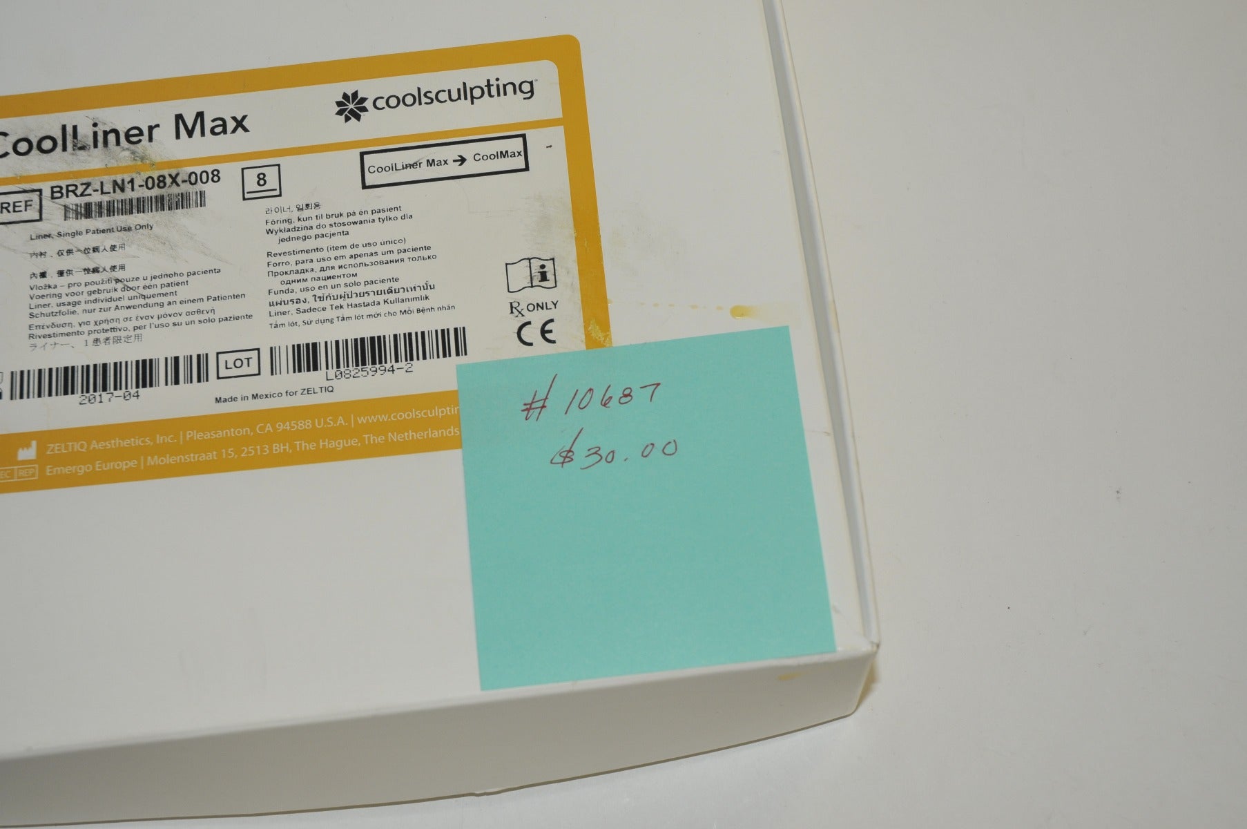 Zeltiq CoolSculpting CoolLiner Max Applicator BRZ-LN1-08X-008 x8Pcs