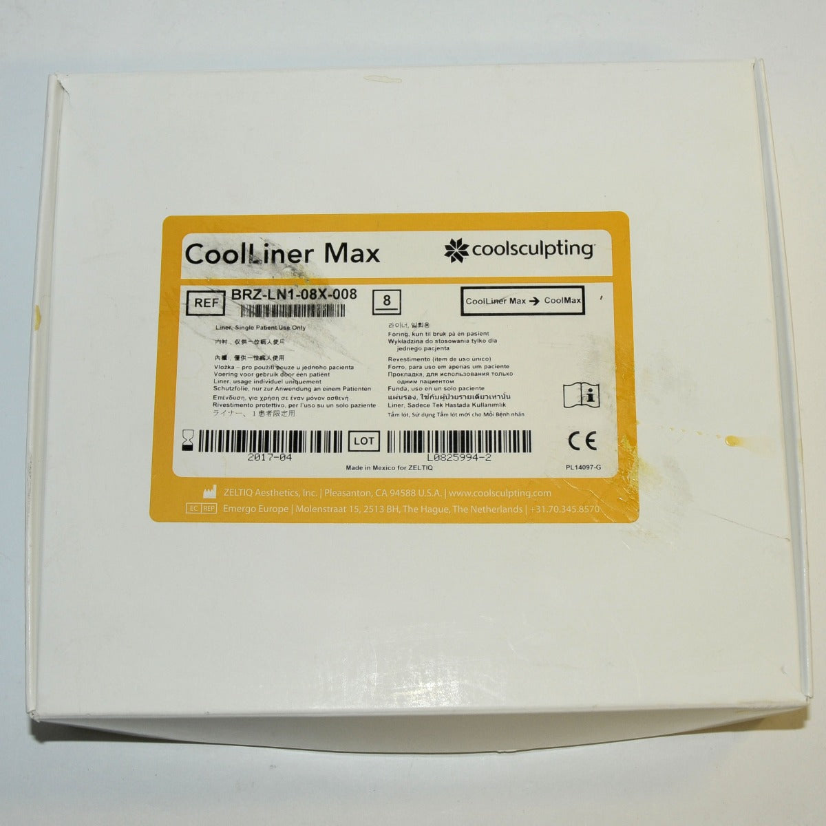 Zeltiq CoolSculpting CoolLiner Max Applicator BRZ-LN1-08X-008 x8Pcs
