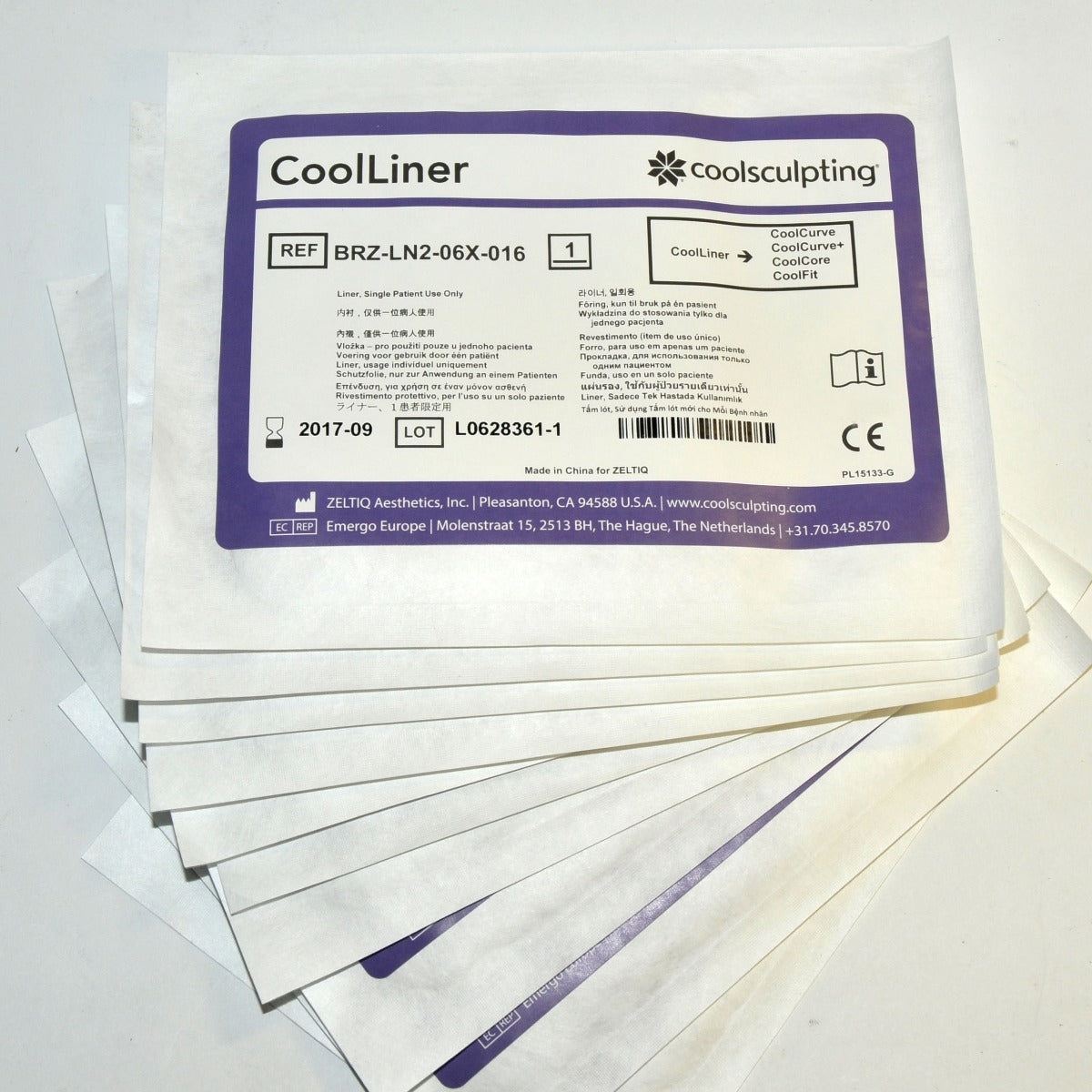 Zeltiq CoolSculpting CoolLiner Purple BRZ-LN2-06X-016 CoolCurve+ 10 PCS
