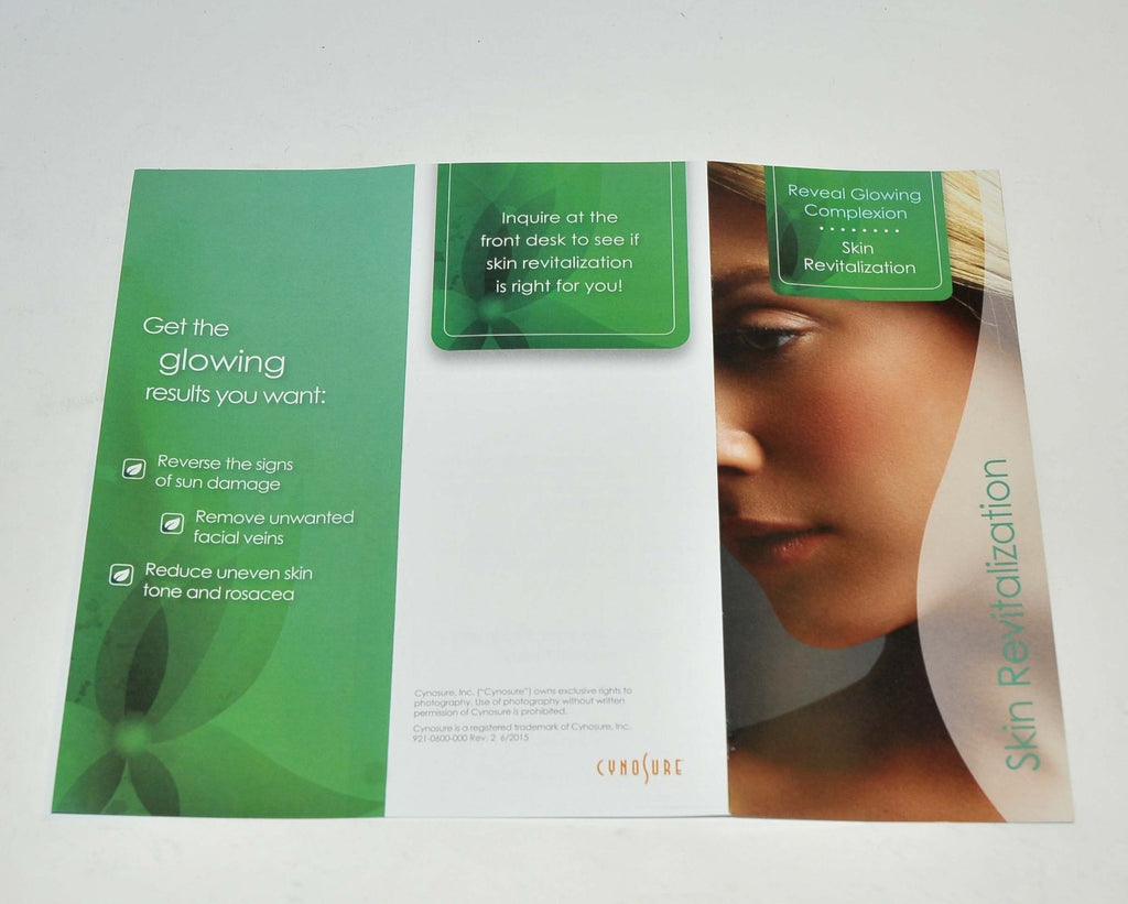 Cynosure Laser SKIN REVITALIZATION PATIENT BROCHURE Office Marketing x25 Pcs