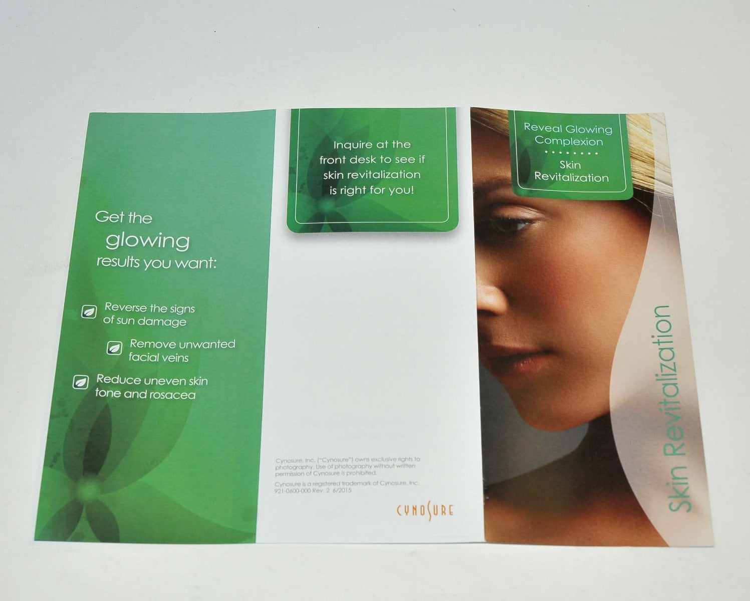Cynosure Laser SKIN REVITALIZATION PATIENT BROCHURE Office Marketing x25 Pcs