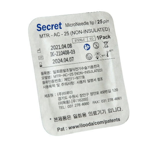ilooda SecretRF MicroNeedle Fractional Tips 25-Pin MTR-AC-25 Non Insulated