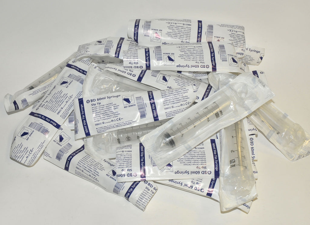 BD 60ml Syringe Slip Tip 1.25" x 6" Luer-Lok Eccentric Disposable w/o 309654 LOT