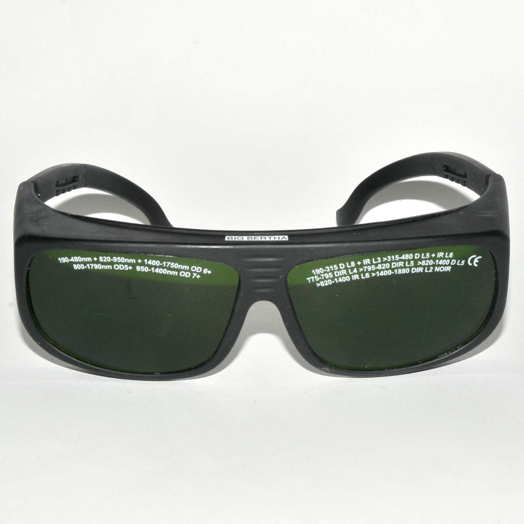 Laser Safety Glasses 810 Diode 1064 1440 YAG 1540 Erbium Green Tint Black Frame