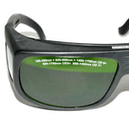 Laser Safety Glasses 810 Diode 1064 1440 YAG 1540 Erbium Green Tint Black Frame