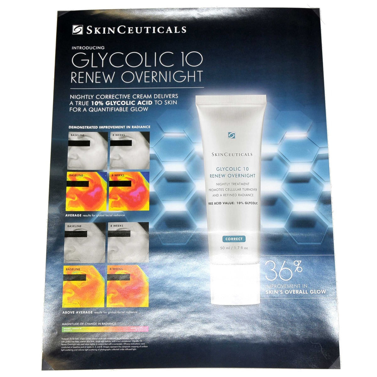 SkinCeuticals GLYCOLIC 10 Renew Overnight Window Color Office Marketing Banner