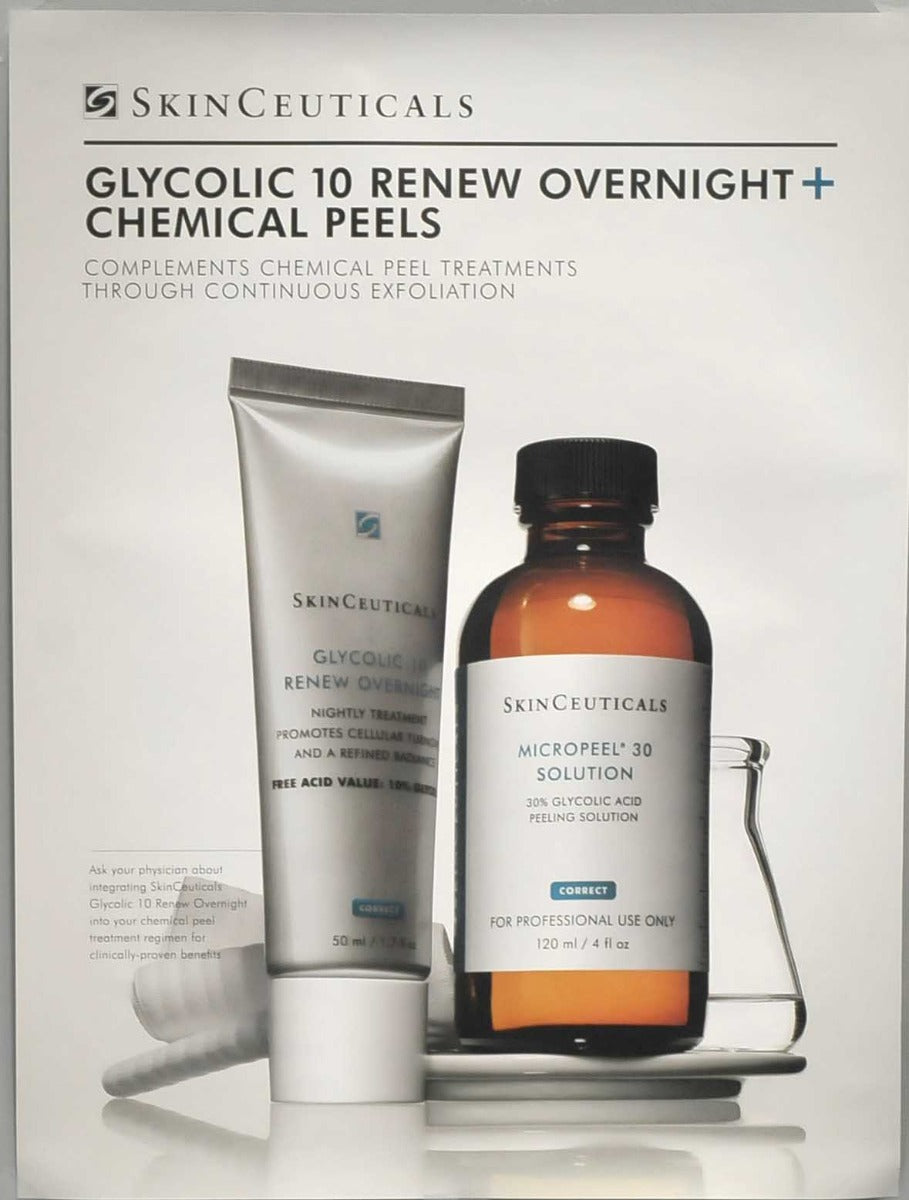 SkinCeuticals GLYCOLIC 10 Renew Overnight Chemical Peel Wall Window Banner