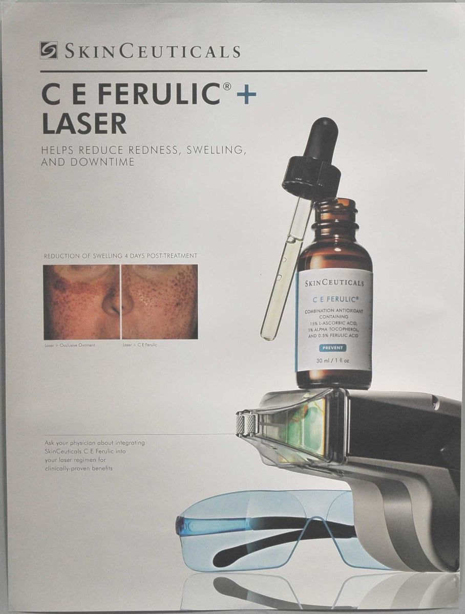 SkinCeuticals C E FERULIC + LASER Office Window Wall Color Banner Marketing