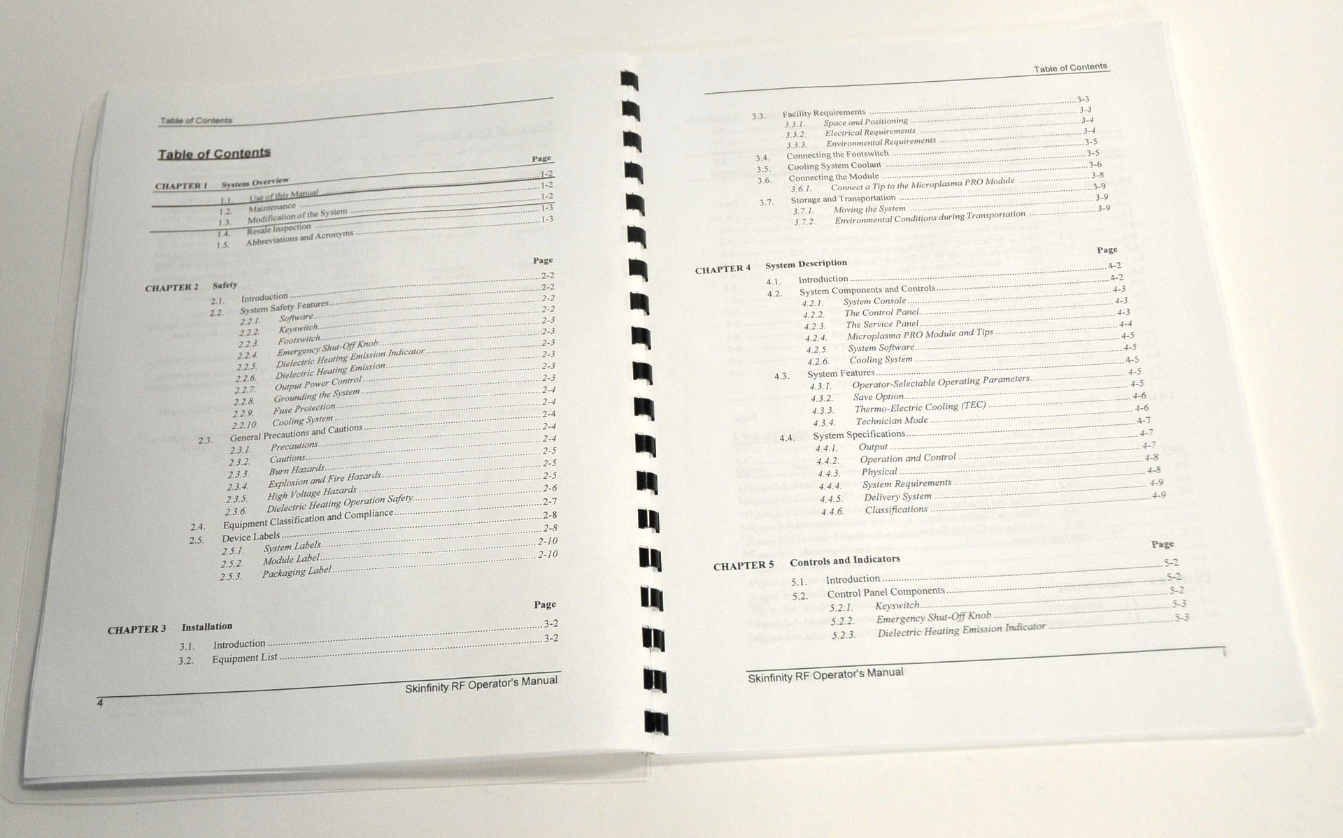 Skinfinity RadioFrequency Operator's Manual Microplasma PRO System User Guide RF