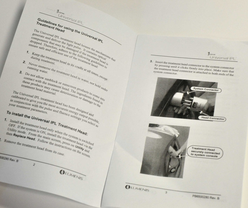 Lumenis LumeOne Universal IPL Treatment Head Installation Instructions PB6500280