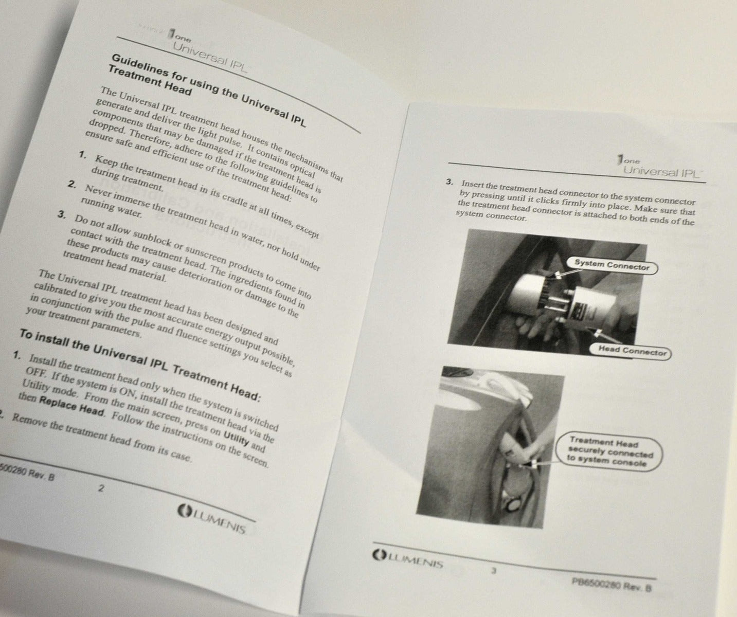 Lumenis LumeOne Universal IPL Treatment Head Installation Instructions PB6500280