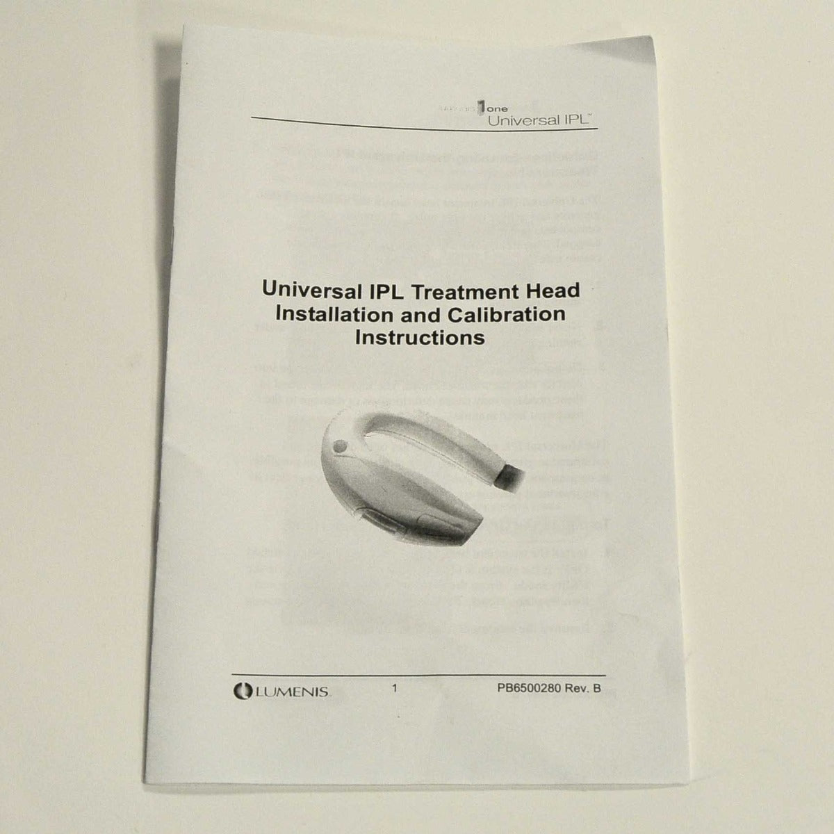 Lumenis Lume1 Universal IPL Treatment Head Installation Calibration Instructions