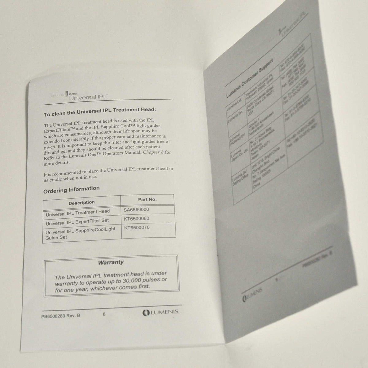 Lumenis Lume1 Universal IPL Treatment Head Installation Calibration Instructions