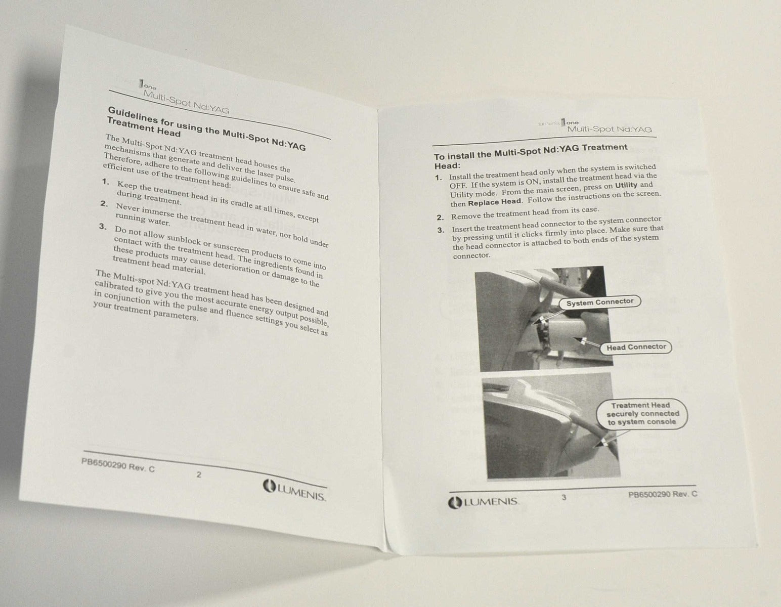 Lumenis Lume1 Multi Spot Nd YAG Treatment Head Installation Calibration Manual
