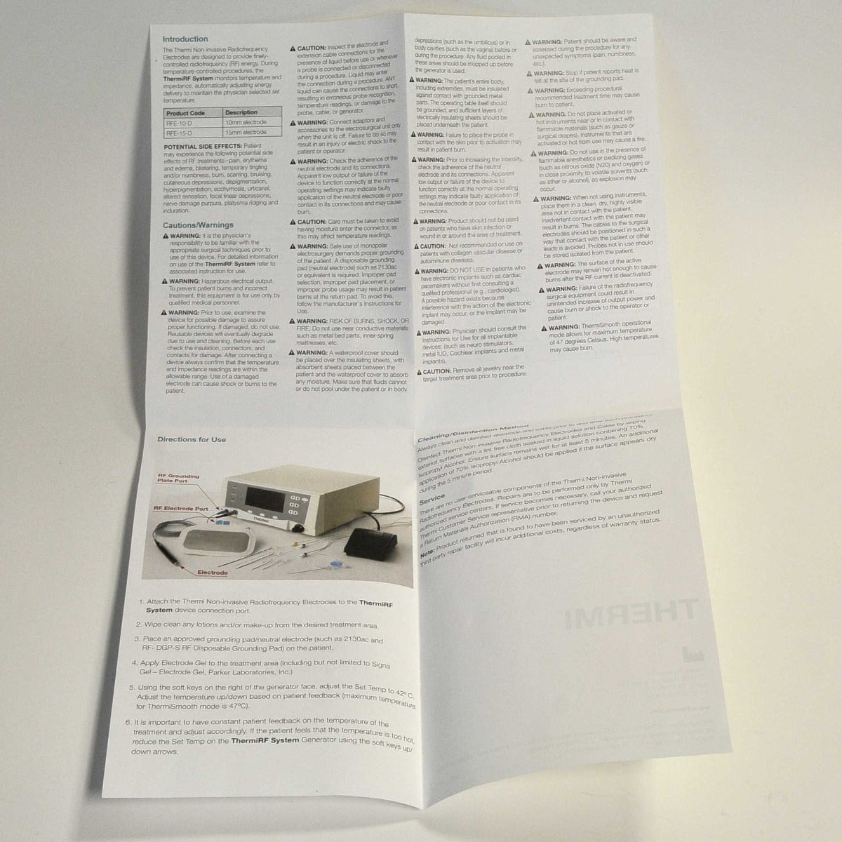 Thermi Aesthetics THERMIsmooth Non Invasive Electrodes Instructions User Guide