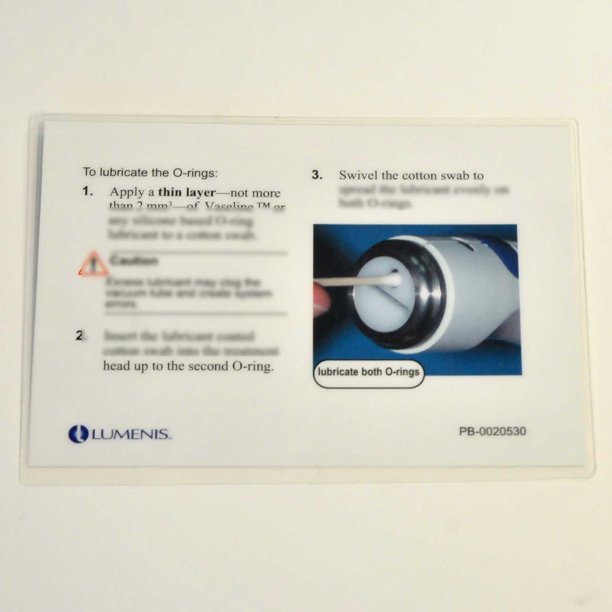 Lumenis Aluma Treatment Head Handpiece Caution Maintenance Notice O-Rings Tips