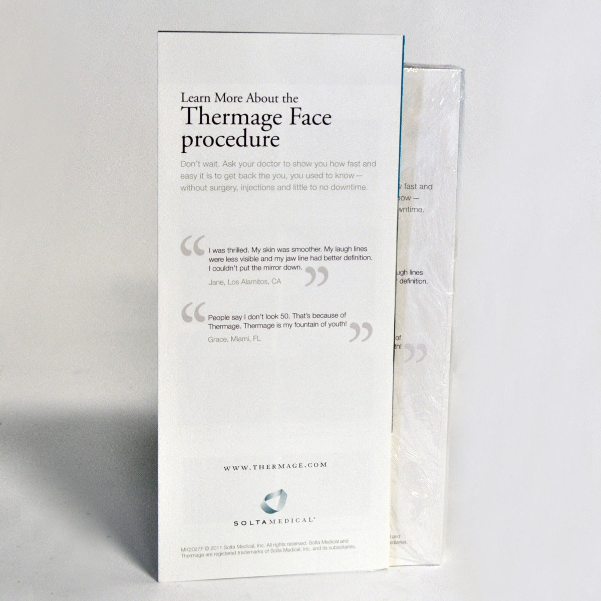 Solta Thermage Skin Tightening Contouring Office Brochure Put Best Face Forward