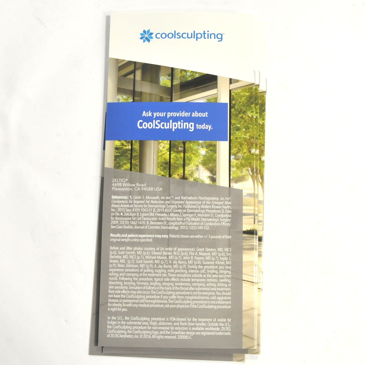 Zeltiq CoolSculpting FREEZE AWAY FAT Patient Body Contour Marketing Brochure x9