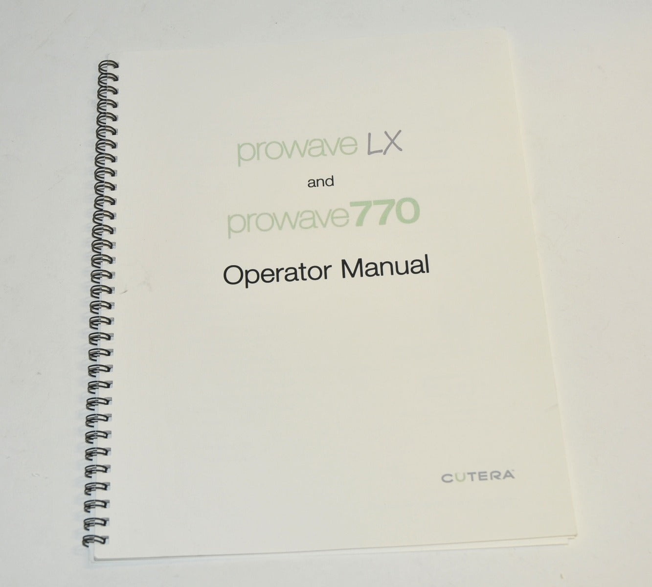 Cutera Laser Prowave LX & 770 User Operator Manual Operation Treatment Settings