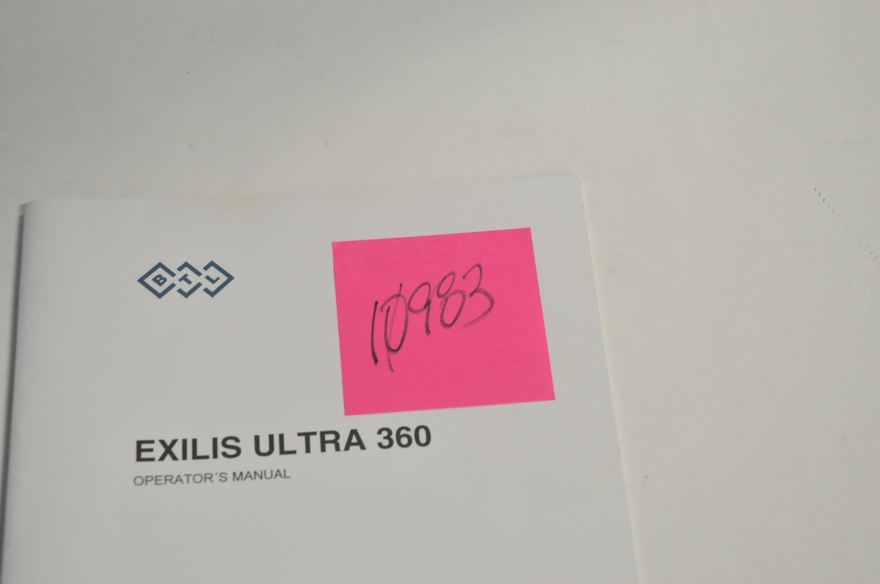 BTL Aesthetics Exilis Ultra 360 User Operator Manual Instruction Manual Booklet