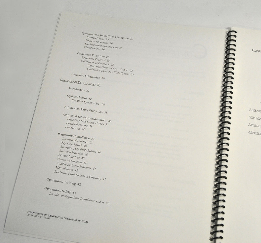 Cutera Laser TITAN SERIES of Handpieces Clinical Application Operator Manual IPL